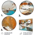 thumbnail image 3 of Designart "Snow-Covered Cabin in Blur" Cottage Landscape Metal Art Living Room, 3 of 5
