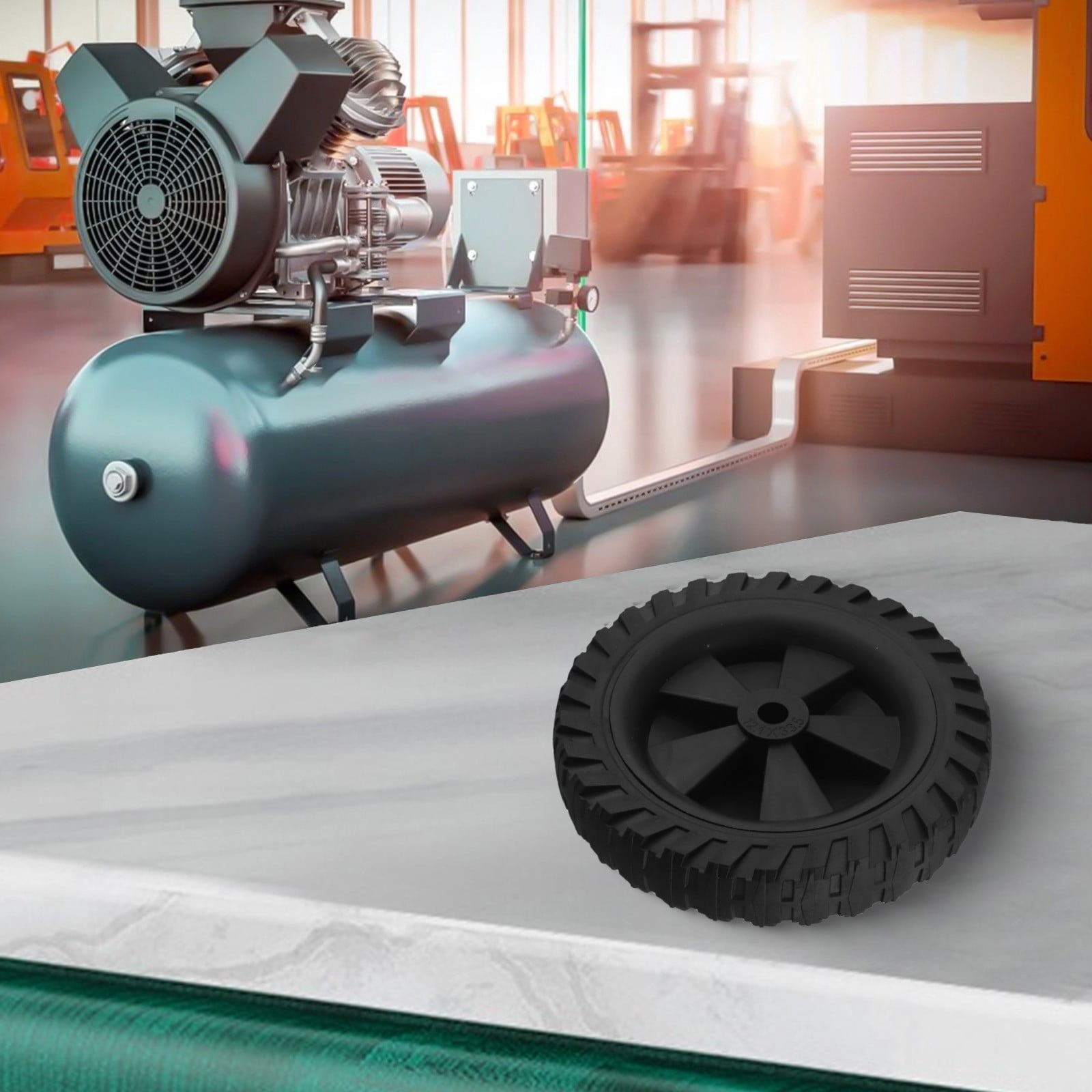 Non-Slip Wheels Compressor Caster Wheels Garage Comes With Screws Easy To Install Oil-Free Machines Compatible Fangkenuo