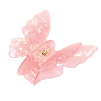 Unique Bargains 1 Pc Elegant Butterfly Hair Clip Hairdo Clips for Women 2.76"x2.52"x1.42" Pink