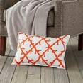 thumbnail image 2 of Greendale Home Fashions 22" x 14" Orange Lattice Cotton Canvas Decorative Pillow, 2 of 4
