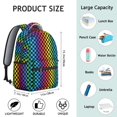 thumbnail image 6 of Rainbow Checkerboard Backpack for School,Cute School Bag,Schoolbag with Adjustable Shoulder Straps & Padded Back,15.3"x11"x7.1".﻿, 6 of 6