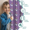 thumbnail image 3 of Blackout Kids Curtains,Purple Cartoon Unicorn Moon Star Pattern Childrens Insulated Curtains Set Of 2,Bedroom Essentials,Toddler Room Decor 42"x63", 3 of 5