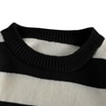 thumbnail image 6 of VNKIDY Men's Sweater Coat Autumn Winter Oversized Color Block Striped Knit Sweater Long Sleeve Crewneck Thermal Relaxed Fit Jumper For Cold Weather Daily Casual Wear Leisure Knitwear, 6 of 7
