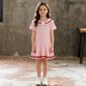 thumbnail image 4 of Vestido de manga corta con cuello vuelto para niña, vestido de solapa de manga corta para niña, vestido informal con volantes para niña, vestido de solapa de manga corta, vestido de poliéster para niñ, 4 of 9
