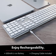 Macally Premium Wireless Keyboard for Mac - Compatible Apple Wireless Keyboard for Mac Mini, MacBook Pro/Air Laptop - Rechargeable Full-Size Wireless Keyboard