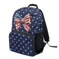thumbnail image 6 of Yspwyqan Girls Backpack Ages 8-10, USA Flag Star Bow School Backpack 17 Inch with Side Pockets, Double Zipper Large Capacity Bookbag, Fits 15.6 Laptop for Elementary Middle School, 6 of 7