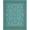 thumbnail image 1 of Unique Loom Kashan Traditional Floral Area Rug, 8 x 10 Feet, Turquoise/Ivory, 1 of 2