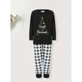 thumbnail image 3 of Jaweiwi Family Matching Christmas Pajamas Set Plaid and Letter Print Holiday Pajamas Sleepwear Dad Mom Kids PJs, 3 of 10