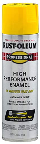 Rust-Oleum Professional High Performance Enamel Spray Paint Safety Yellow, 15 oz