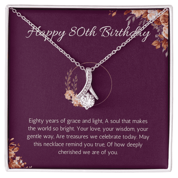 80th birthday gift for women, 80th birthday gift for mom, grandma, nana, Alluring Beauty gift necklace, 80th birthday jewelry necklace, turning 80