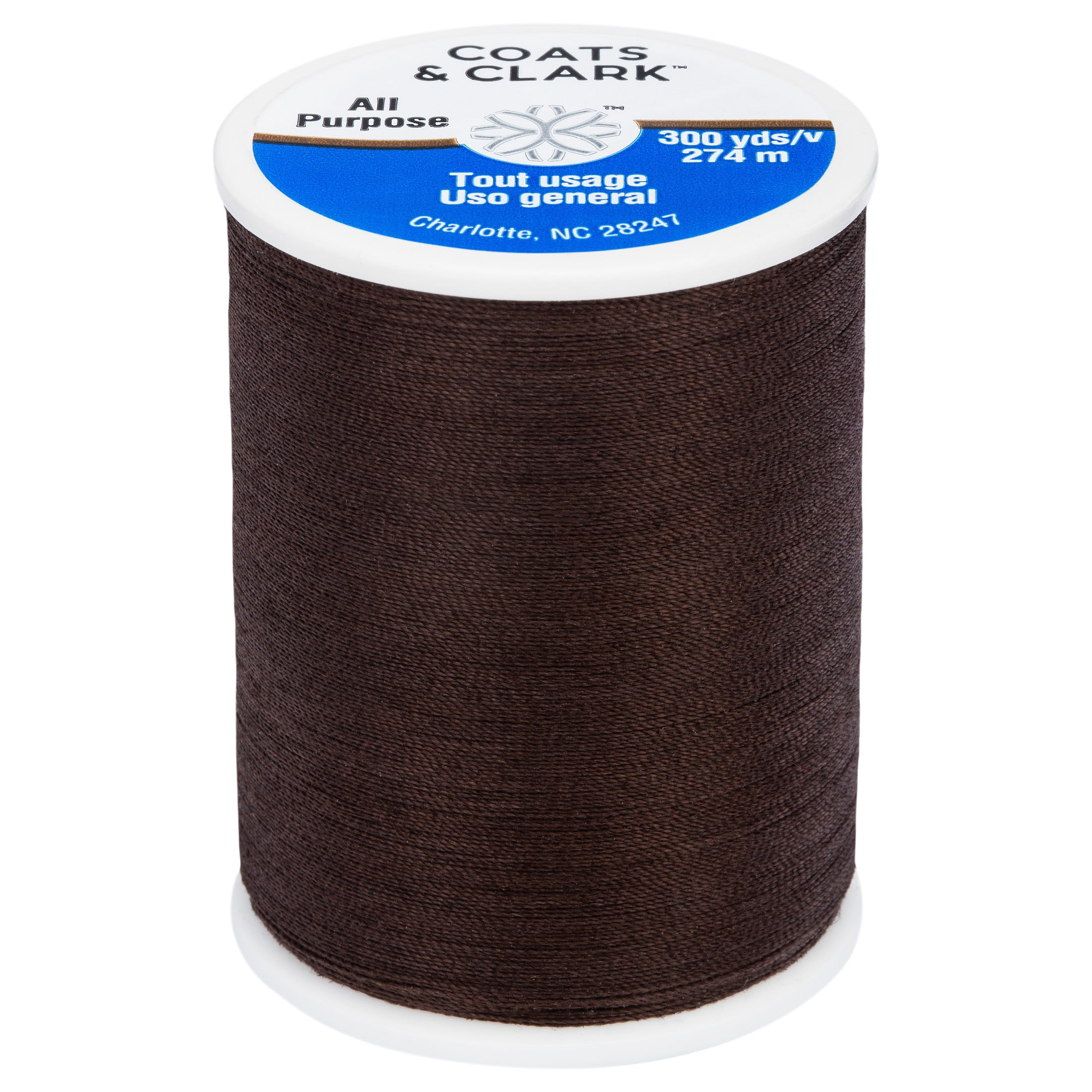 (3 pack) Coats & Clark All Purpose Raisin Polyester Thread, 300 Yards