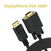 2-Pack DisplayPort to VGA Cable 6ft , CableCreation DP to VGA 1080P Full HD, Display Port Male to VGA Male Monitor Converter for PC, Laptop, Monitor, Projector, HDTV Video Card