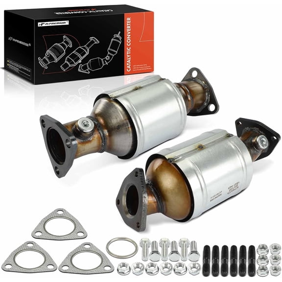 A-Premium Front Left & Right 2-PC Catalytic Converter with Gasket Kit Direct-Fit Compatible with Nissan Frontier 1999-2001, Xterra 2000-2001, 3.3L, E.P.A. Compliant