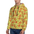 thumbnail image 2 of KLL Crab Lobster Print Mens Hoodie Long Sleeve Casual Pullover Hooded Sweatshirt Fashion Drawstring Hoodies with Pocket-3X-Large, 2 of 6