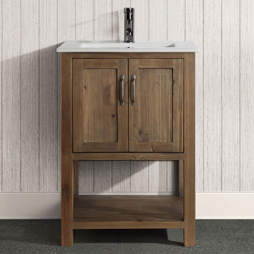 Design Element Austin 24" Reclaimed Wood Single Sink Bathroom Vanity in