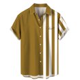 thumbnail image 2 of XDZJLR T-Shirts pour Hommes Plage Hawaïenne Manches Courtes Rayé, 2 of 4