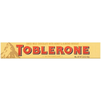 Toblerone Swiss Milk Chocolate with Honey & Almond Nougat, Easter Candy, 3.52 oz