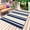 Navy Khaki, variant on Navy Blue Khaki Striped Outdoor Rug 5x8 Ft - Reversible Patio Rug Outdoor Camping Rugs, Modern Minimalist Ombre Lines Washable Indoor Outdoor Area Rugs, Non-Slip Outdoor Carpet Runner for Deck/Porch