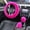 Hot Pink, variant on Faux Steering Wheel Cover Beige Faux Steering Wheel Cover, Plush Car Steering Wheel Cover Cold Weather, Soft Winter Car Accessories, Universal Fit Fuzzy Wheel Cover Men and Women