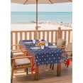 thumbnail image 2 of Outdoor Tablecloth with Umbrella Hole for Patio/Picnic/Party/Camping, Independence Day Waterproof Table Cloth Rectangle Table Cover Washable, 4th of July Star Blue Red Striped (54"x 80"), 2 of 8