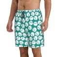 thumbnail image 2 of Naloa Green Baseball Men's Beach Shorts, Surfing shorts, Swim trunks, Quick Dry Swim Trunks for Surfing Beach Fun - 3X-Large, 2 of 9