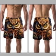 thumbnail image 3 of luoweisi Men's Beach Shorts Quick Dry Swim Trunks with Mesh Lining Cartoon Owl XL, 3 of 5