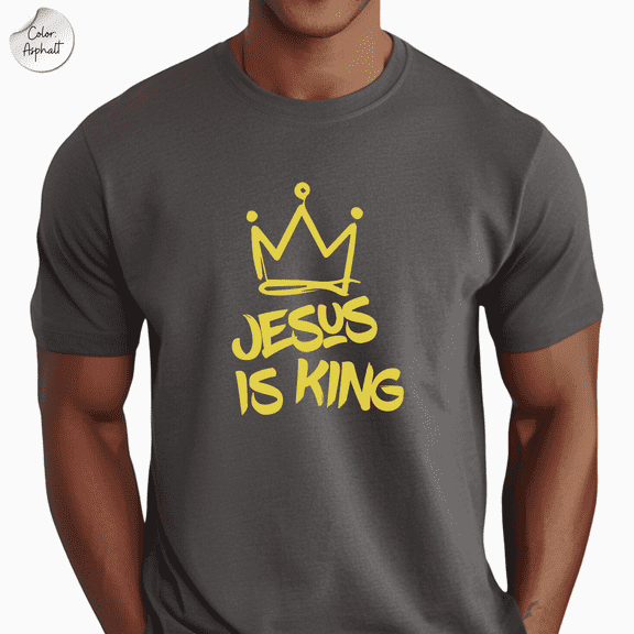 Jesus is King Crown Unisex T-Shirt: Graffiti Crown, Christian Faith Apparel