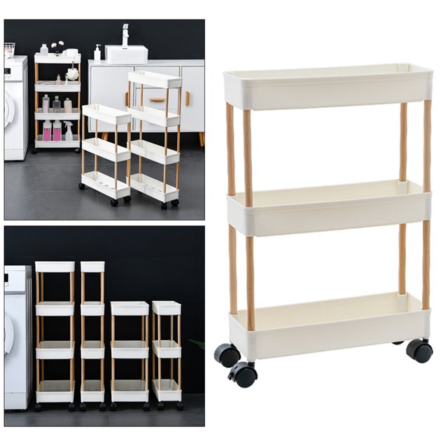 Carro de almacenamiento funciones para , estantes de almacenamiento, carrito para ahorro de espacio, mostrador de tocador, lavadero, cocina 3 capas estrechas perfecl Estante de almacenamiento de baño