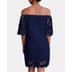 thumbnail image 4 of Mini vestido elegante holgado de manga corta con encaje floral vintage y hombros descubiertos para mujer Xemadio WRMH-229-10, 4 of 4