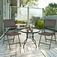 thumbnail image 4 of Costway Set of 4 Patio Rattan Folding Dining Chairs Portable Garden Yard Brown, 4 of 10
