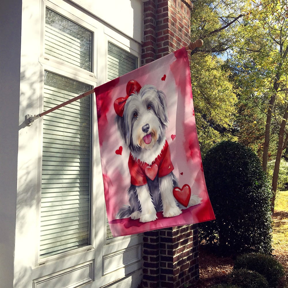 Bearded Collie My Valentine House Flag 28 in x 40 in