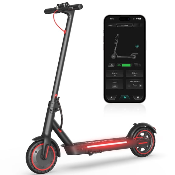 Electric scooters for adults, 550W Motor 19Mph Portable Folding E Scooter Up to 19 Miles Range, 8.5"Tire, with Side Light and APP
