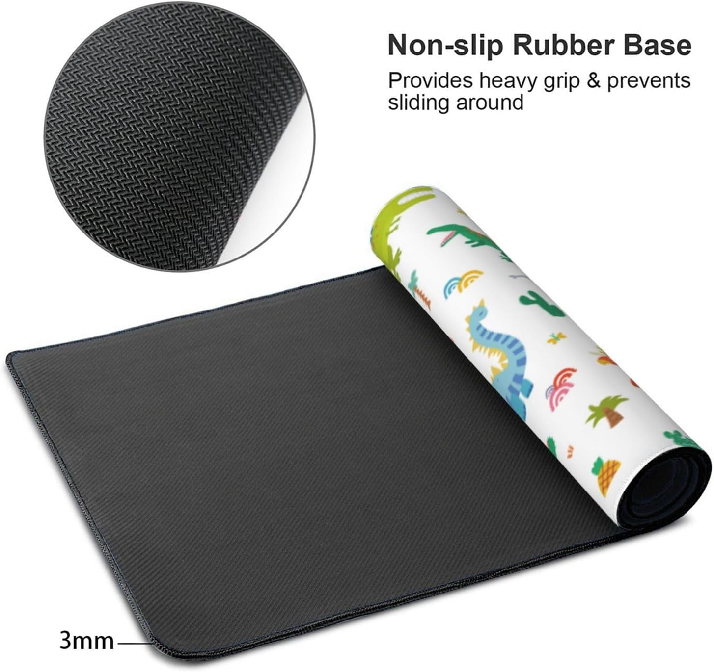 Gaming Mouse Pad Large Desk Mat,Desk Pad Extended Keyboard Pad,Anti-Slip Rubber Base Mouse Pad for Women Girls Work,Game,Office,Home 35.4"X15.7",Cute Cartoon Dinosaurs
