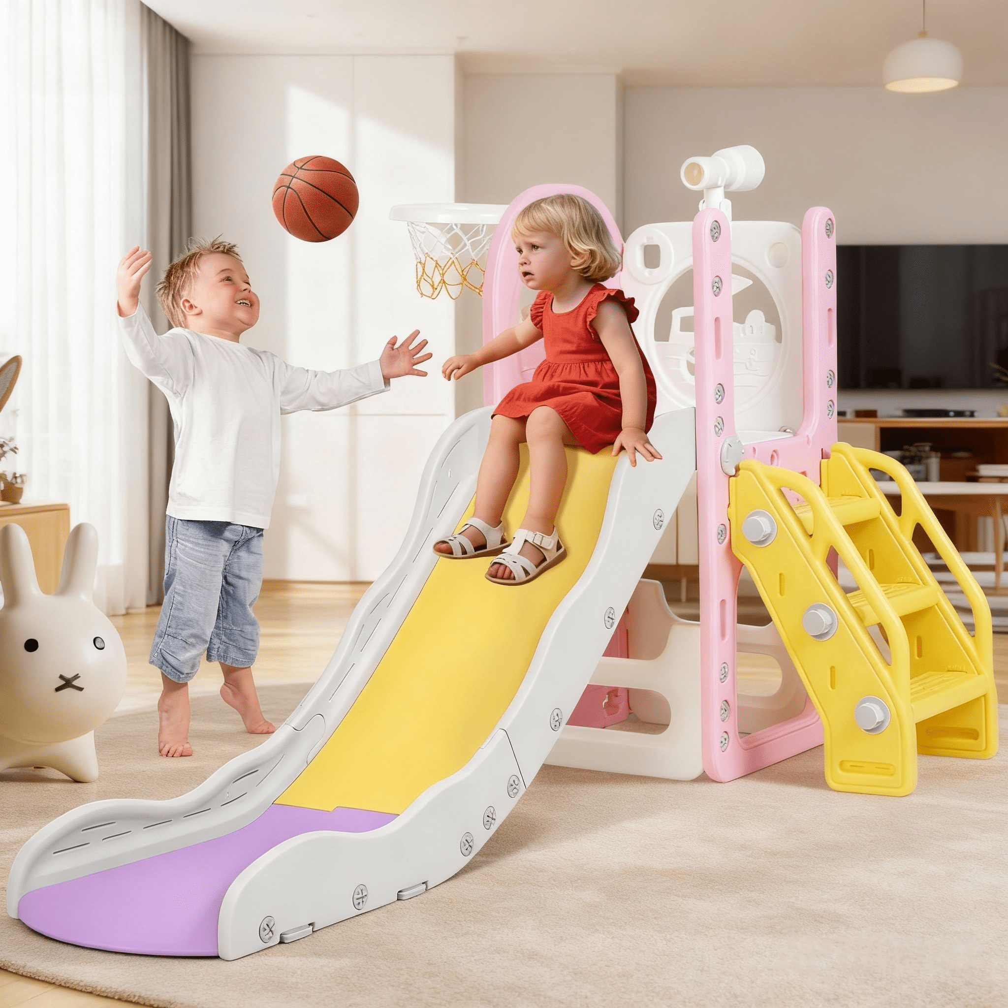 Kingway 10 in 1 Toddler Kids Slide Swing Outdoor and Indoor Play