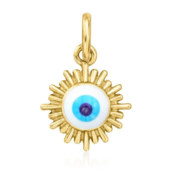Pure Collection by Ross-Simons Multicolored Enamel Evil Eye Charm in 14kt Yellow Gold, Women's, Adult