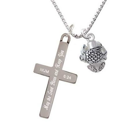 Keeping Tropical Fish - Tropical Fishes Spinner - Bless and Keep You - Cross Necklace