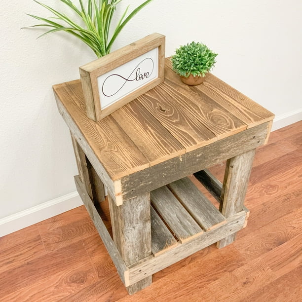 Del Hutson Designs Reclaimed Wood End Table Natural Com Reclaimed Wood End Table Natural, Reclaimed Wood End Table With Drawer