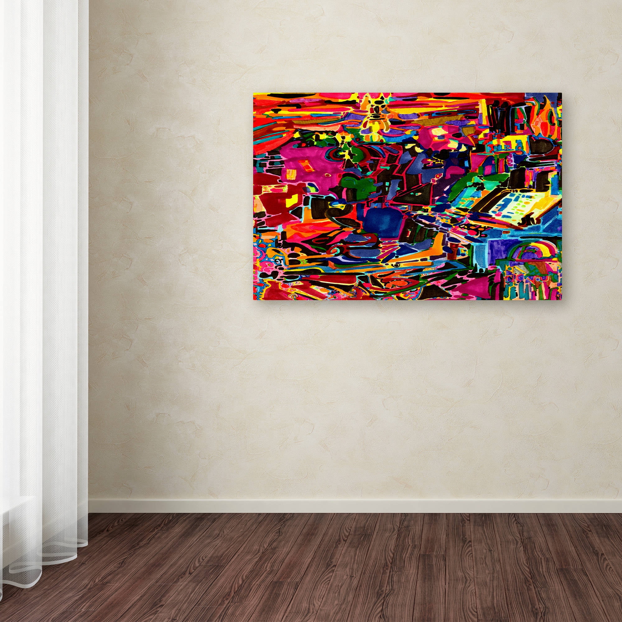 Trademark Fine Art "Fire In The Arcade" Canvas Art by Josh Byer
