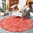 thumbnail image 2 of Safavieh Courtyard Daniel Oriental Indoor/Outdoor Area Rug, Red/Natural, 5'3" x 5'3" Round, 2 of 9