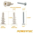 thumbnail image 3 of POWERTEC 5 Set 4-Inch Stainless Steel Hose Hangers with Self Tapping Drywall Anchors and Screws, 70258, 3 of 5