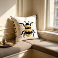 thumbnail image 4 of Pillows for Couch, Honeybee Embroidered Cushion Covers With Poms Tassels Decor Pillow Cases, 4 of 8