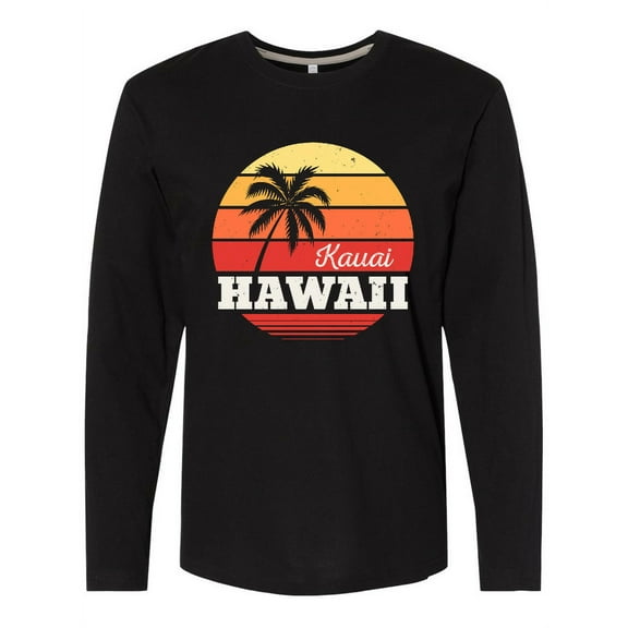 Inktastic Kauai Hawaii Retro Sunset Long Sleeve T-Shirt