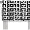 thumbnail image 4 of Blackout Black and White Greek Key Rod Pocket Short Window Curtain Valance for Kitchen Bedroom Decor, 52" x 18", Black and White, 1 Panel, 4 of 6