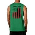 thumbnail image 4 of 4th Of July Tank Tops for Men Crew Neck Sleeveless Vintage Flag Print Casual Celebration Vest Stretchy Summer Daily Tops ,XXL,#01 Green, 4 of 4