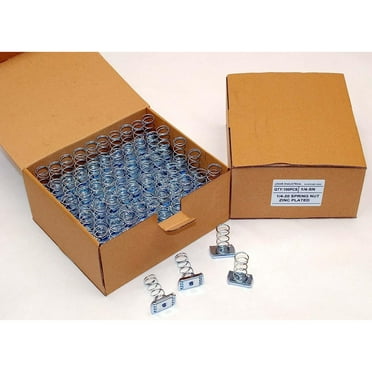 (100) Strut Channel Nuts 1/4-20 Standard Spring Zinc Plated Unistrut Nut