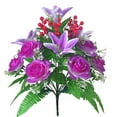 thumbnail image 1 of Beautiful Artificial Silk Artificial Flowers Wedding Valentine's Day Bouquet Simulation Flowers18 Roses Rose False Flower, 1 of 2