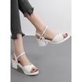 thumbnail image 3 of Women‘s Fashionable  Comfortable And Versatile Ankle Strap High Heel Sandals With Thick Heel In White  Suitable For Work And Daily Wear, 3 of 7