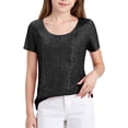thumbnail image 3 of Miaoju Girl Tops Size 6 Crew Neck Letter Print Short Sleeve Tee for Toddler Soft Tunic Blouse Children's Shirts, 3 of 6