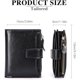 thumbnail image 3 of Women's genuine leather wallet, slim coin exchange, women's coin wallet, zipper and multiple cards, anti-RFID blocking short wallets, 3 of 5