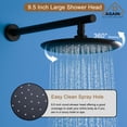 thumbnail image 6 of Boyel Living 9.5" Wall-Mounted Rain Shower Faucet with Pressure Balanced Valve Shower Faucet Set锛孧atte Black, 6 of 9